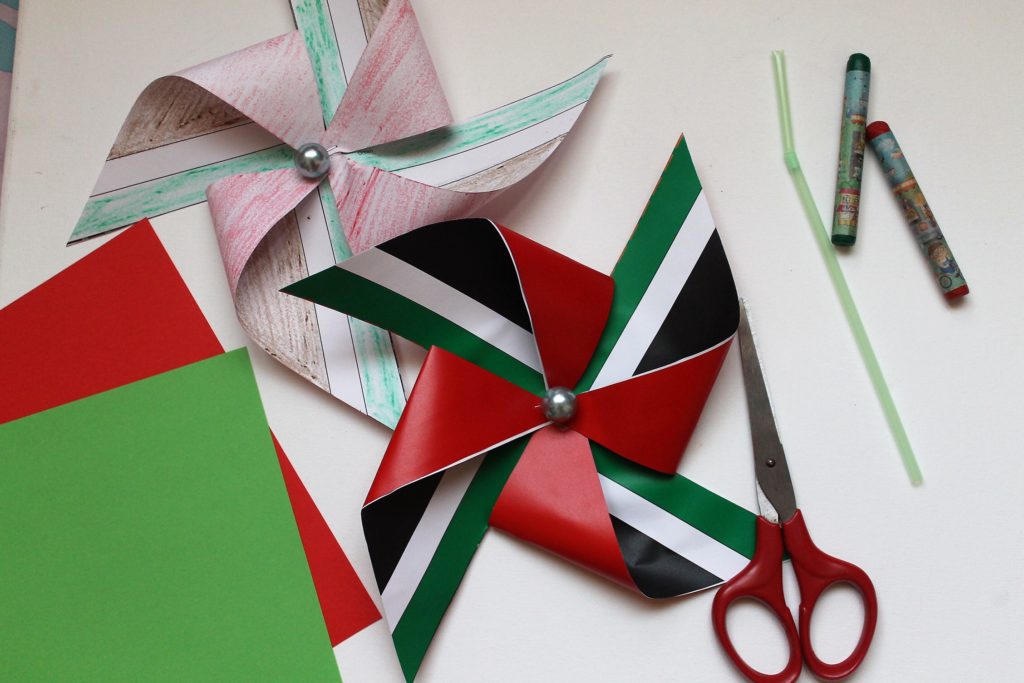 UAE National Flag Paper Pinwheel (+ Free Printable Template) Mumzy