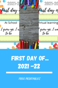 Free Printable for First Day of Learning 2021-22